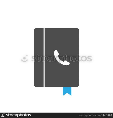 Phone book icon design template vector isolated illustration. Phone book icon design template vector isolated
