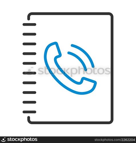 Phone Book Icon. Editable Bold Outline With Color Fill Design. Vector Illustration.