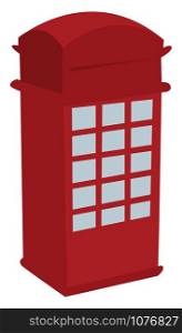 Phone booth, illustration, vector on white background.
