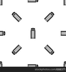 Phone booth pattern repeat seamless in black color for any design. Vector geometric illustration. Phone booth pattern seamless black