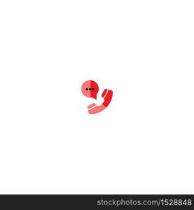 Phone bubble chat icon logo vector template