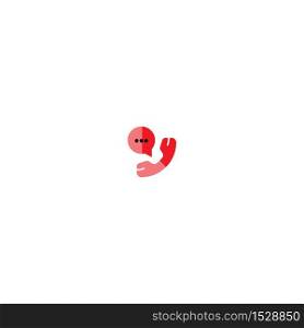 Phone bubble chat icon logo vector template