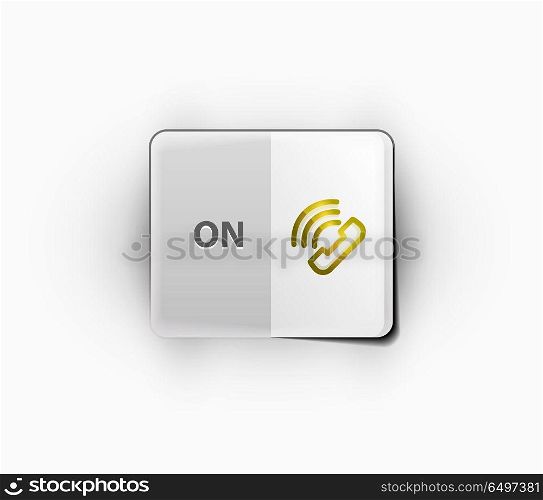 Phone button, call support idea, vector illustration. Phone button, call support idea, vector illustration. Old fashion phone icon