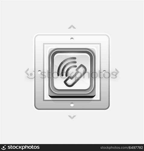 Phone button, call support idea, vector illustration. Phone button, call support idea, vector illustration. Old fashion phone icon