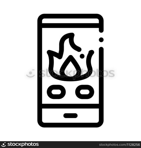 Phone Call Fire Dept Icon Vector. Outline Phone Call Fire Dept Sign. Isolated Contour Symbol Illustration. Phone Call Fire Dept Icon Outline Illustration