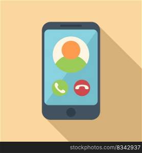Phone call icon flat vector. Online smart. Network click. Phone call icon flat vector. Online smart