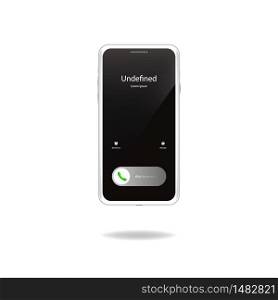 Phone call screen interface vector mockup concept, calling gadget isolated illustration with shadow.