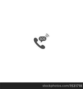 Phone call SOS icon logo vector template