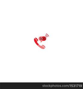 Phone call SOS icon logo vector template