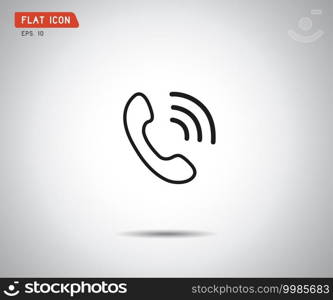 Phone Call vector icon. Style is flat symbol, gray color, rounded angles, logo vector illustration