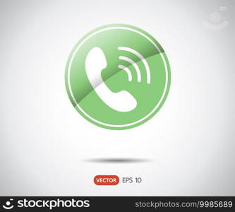 Phone Call vector icon. Style is flat symbol, gray color, rounded angles, logo vector illustration