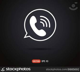 Phone Call vector icon. Style is flat symbol, gray color, rounded angles, logo vector illustration