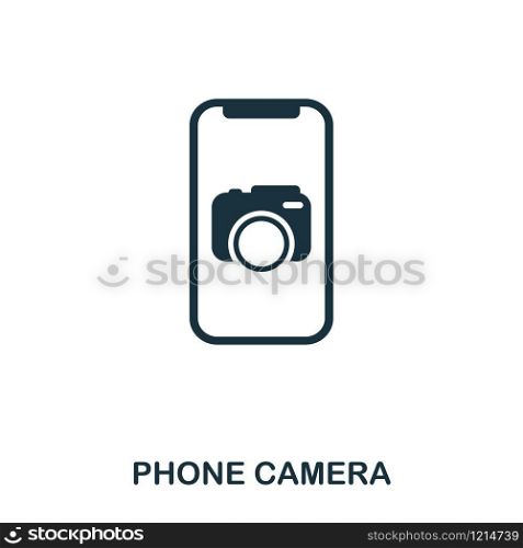 Phone Camera icon. Flat style icon design. UI. Illustration of phone camera icon. Pictogram isolated on white. Ready to use in web design, apps, software, print. Phone Camera icon. Flat style icon design. UI. Illustration of phone camera icon. Pictogram isolated on white. Ready to use in web design, apps, software, print.