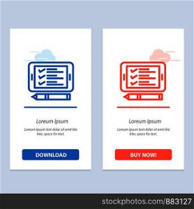 Phone, Cell, Pin, Shopping Blue and Red Download and Buy Now web Widget Card Template