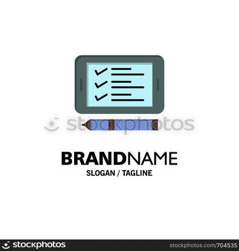 Phone, Cell, Pin, Shopping Business Logo Template. Flat Color