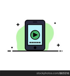 Phone, Cell, Play, Video Business Logo Template. Flat Color
