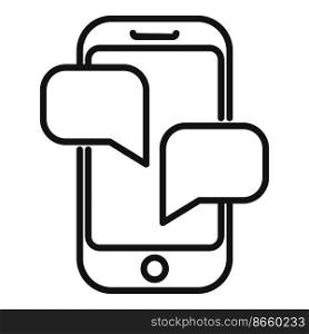 Phone chat icon outline vector. Contact call. Page email. Phone chat icon outline vector. Contact call