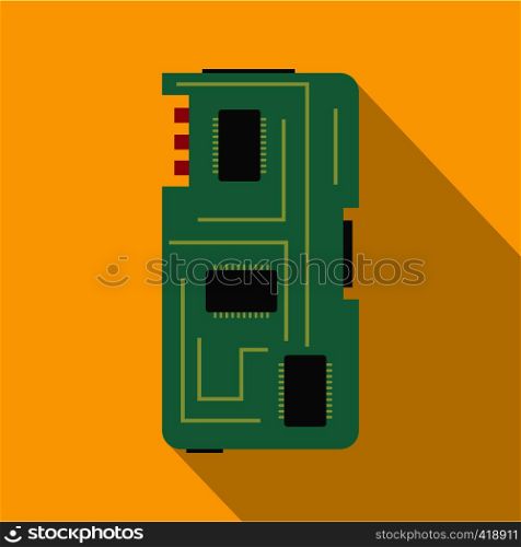 Phone chip icon. Flat illustration of phone chip vector icon for web. Phone chip icon, flat style