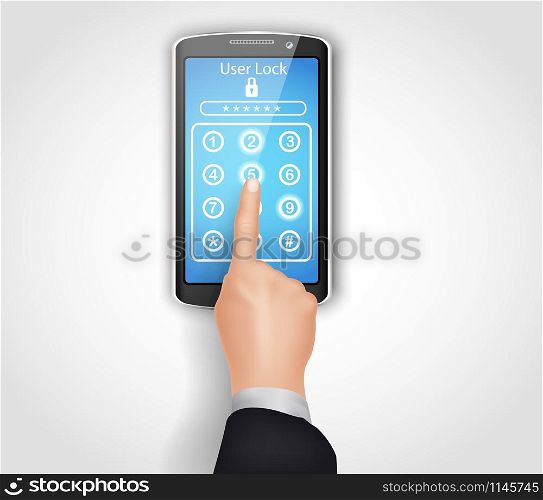 Phone click pattern button. vector