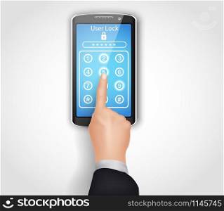 Phone click pattern button. vector