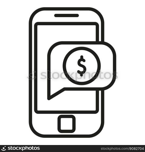 Phone compensation icon outline vector. Business money. Payment corporate. Phone compensation icon outline vector. Business money