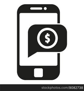Phone compensation icon simple vector. Business money. Payment corporate. Phone compensation icon simple vector. Business money