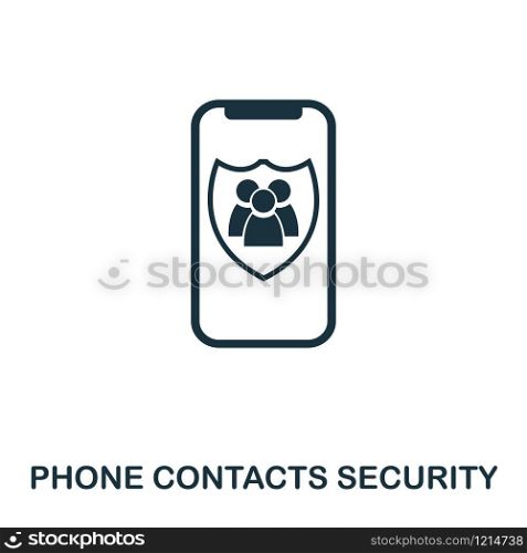 Phone Contacts Security icon. Flat style icon design. UI. Illustration of phone contacts security icon. Pictogram isolated on white. Ready to use in web design, apps, software, print. Phone Contacts Security icon. Flat style icon design. UI. Illustration of phone contacts security icon. Pictogram isolated on white. Ready to use in web design, apps, software, print.