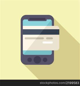 Phone credit card icon flat vector. Web store. Business money. Phone credit card icon flat vector. Web store