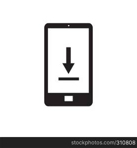 phone download icon on white background. phone download icon sign.