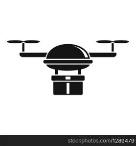Phone drone delivery icon. Simple illustration of phone drone delivery vector icon for web design isolated on white background. Phone drone delivery icon, simple style