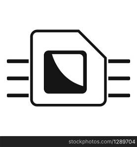 Phone esim icon. Simple illustration of phone esim vector icon for web design isolated on white background. Phone esim icon, simple style