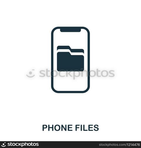 Phone Files icon. Flat style icon design. UI. Illustration of phone files icon. Pictogram isolated on white. Ready to use in web design, apps, software, print. Phone Files icon. Flat style icon design. UI. Illustration of phone files icon. Pictogram isolated on white. Ready to use in web design, apps, software, print.
