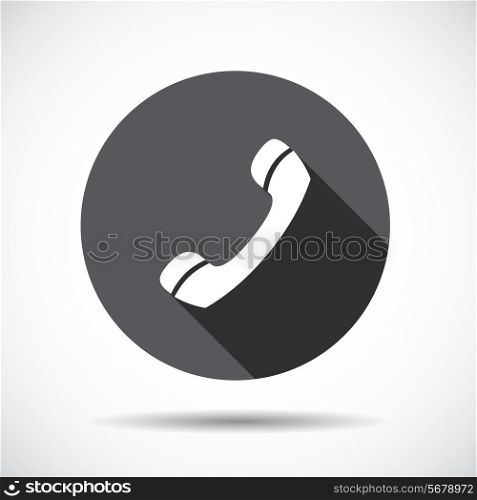 Phone Flat Icon with long Shadow. Vector Illustration. EPS10