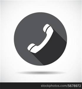 Phone Flat Icon with long Shadow. Vector Illustration. EPS10