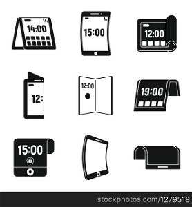 Phone flexible display icons set. Simple set of phone flexible display vector icons for web design on white background. Phone flexible display icons set, simple style