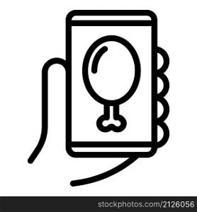 Phone food order icon outline vector. Online mobile. Home service. Phone food order icon outline vector. Online mobile