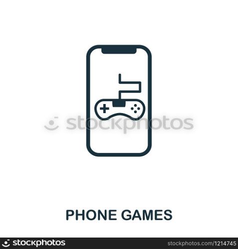 Phone Games icon. Flat style icon design. UI. Illustration of phone games icon. Pictogram isolated on white. Ready to use in web design, apps, software, print. Phone Games icon. Flat style icon design. UI. Illustration of phone games icon. Pictogram isolated on white. Ready to use in web design, apps, software, print.