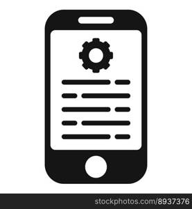 Phone gear support icon simple vector. Data paper. Report page. Phone gear support icon simple vector. Data paper