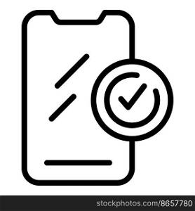 Phone glass protect icon outline vector. Case smartphone. Mobile cell. Phone glass protect icon outline vector. Case smartphone
