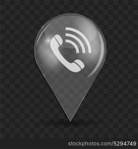 Phone Glossy Icon. Isolated on Dark. Vector Illustration. EPS10. Phone Glossy Icon Vector Illustration