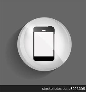 Phone Glossy Icon Vector Illustration on Gray Background. EPS10. Phone Glossy Icon Vector Illustration