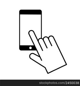 Phone hand icon, great design for any purposes. Design element. Internet technology. Vector illustration. stock image. EPS 10.. Phone hand icon, great design for any purposes. Design element. Internet technology. Vector illustration. stock image. 