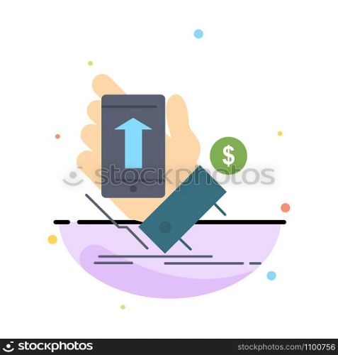 phone, hand, Shopping, smartphone, Currency Flat Color Icon Vector