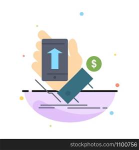 phone, hand, Shopping, smartphone, Currency Flat Color Icon Vector