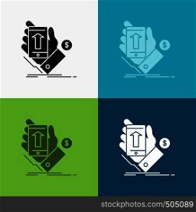 phone, hand, Shopping, smartphone, Currency Icon Over Various Background. glyph style design, designed for web and app. Eps 10 vector illustration. Vector EPS10 Abstract Template background
