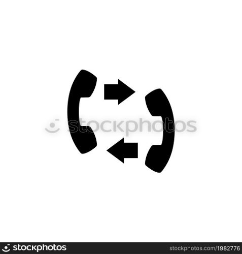 Phone Handset. Flat Vector Icon. Simple black symbol on white background. Phone Handset Flat Vector Icon