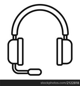 Phone headset icon outline vector. Customer headphone. Service center. Phone headset icon outline vector. Customer headphone