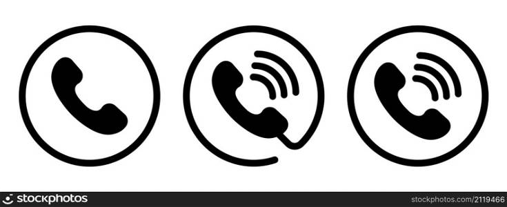 Phone icon. Call sign. Chat vector icons. Hotline web button. Support pictogram. Cell phone sign. Collection elements. . Phone icon. Call sign. Chat vector icons. Hotline web button. Support pictogram.