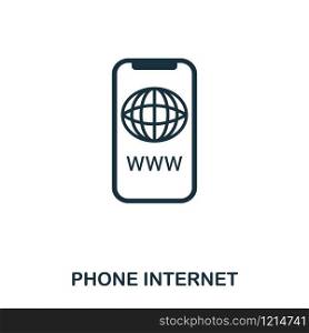Phone Internet icon. Flat style icon design. UI. Illustration of phone internet icon. Pictogram isolated on white. Ready to use in web design, apps, software, print. Phone Internet icon. Flat style icon design. UI. Illustration of phone internet icon. Pictogram isolated on white. Ready to use in web design, apps, software, print.