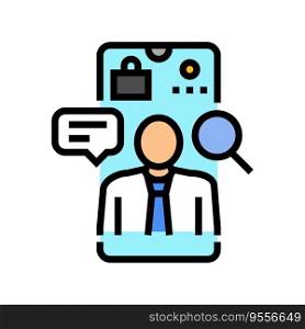 phone interview interview job color icon vector. phone interview interview job sign. isolated symbol illustration. phone interview interview job color icon vector illustration